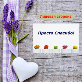 Мини открытка - карточка для покупателей &quot;Пять кактусов, Просто Спасибо!&quot;, односторонние, 20 шт