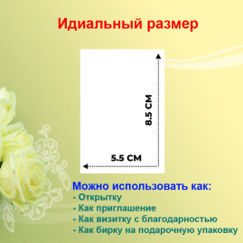 Мини открытка - карточка для покупателей &quot;Пять кактусов, Просто Спасибо!&quot;, односторонние, 20 шт