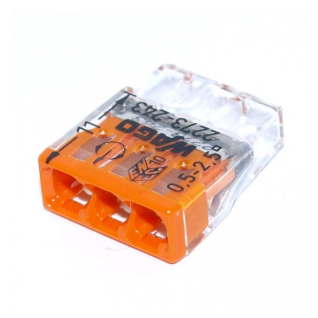 Клемма WAGO с пастой, трайная, 0,5-2,5мм2, медь/алюминий 2273-243 (10 шт) - Артикул 2273-243 Клемма WAGO с пастой, трайная, 0,5-2,5мм2, медь/алюминий 2273-243 (10 шт) - Артикул 2273-243