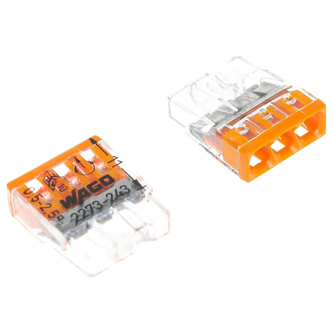 Клемма WAGO с пастой, трайная, 0,5-2,5мм2, медь/алюминий 2273-243 (10 шт) - Артикул 2273-243 Клемма WAGO с пастой, трайная, 0,5-2,5мм2, медь/алюминий 2273-243 (10 шт) - Артикул 2273-243