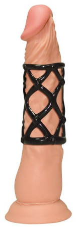 Чёрная насадка-сетка на пенис Orgasmus Wunder - Артикул 31628