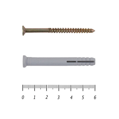Дюбель-гвоздь потай 6х60 мм, 10 шт - Артикул 2420661