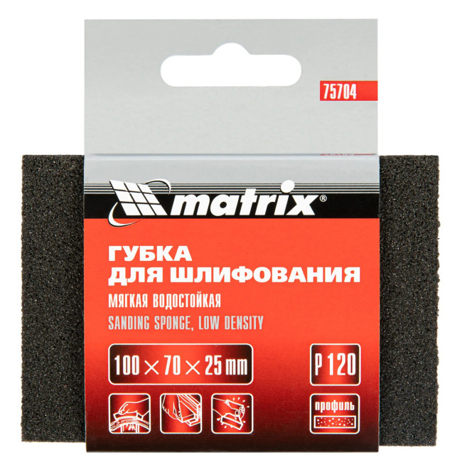 Губка для шлифования (100х70х25 мм; P120; мягкая) - Артикул 7570411 Губка для шлифования (100х70х25 мм; P120; мягкая) - Артикул 7570411