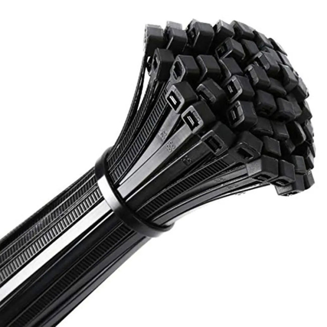 Хомуты, 100 x 2.5 мм, пластиковые, черные, 100 шт - Артикул 4554011 Хомуты, 100 x 2.5 мм, пластиковые, черные, 100 шт - Артикул 4554011