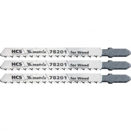 Полотна для электролобзика по дереву, 3 шт, T101B, 75 х 2.5 мм, HCS