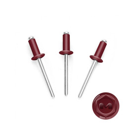 Заклепки 3.2 х 8 мм RAL 3005, красное вино, 50 шт