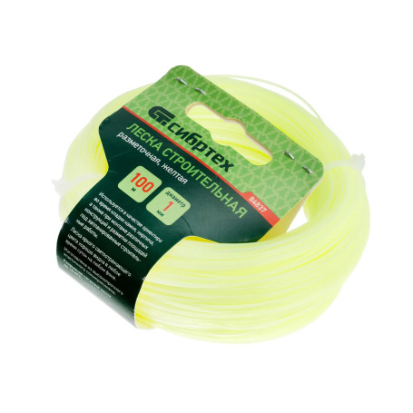 Леска строительная, 100 м, D 1 мм, цвет желтый - Артикул 8483711
