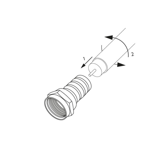 F разъём RG6, антенный разъем на кабель, штекер F (4 шт.) - Артикул 05-4003-4