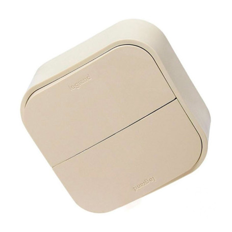 Legrand Quteo Бежевый Выключатель 2-клавишный 10А - Артикул 782232