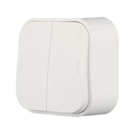 Legrand Quteo Бежевый Выключатель 2-клавишный 10А