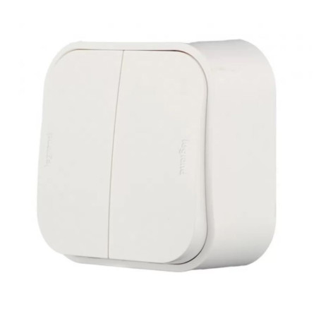 Legrand Quteo Бежевый Выключатель 2-клавишный 10А - Артикул 782232