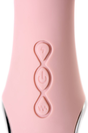 Розовый силиконовый вибратор с электростимуляцией GALVANI VIBE - 21 см. - Артикул 159398