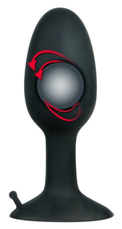 Полая анальная пробка с шариком Small Silicone Plug - 8 см. - Артикул 52065