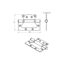 Петля накладная ПНУ-100, белая, 2 шт.