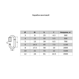 Карабин винтовой 10 мм (1шт) №10