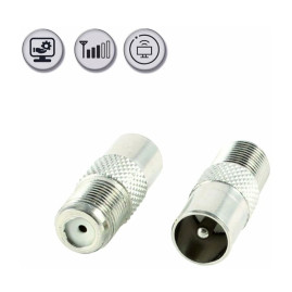 Переходник гнездо F - штекер TV (папа) (4 шт)