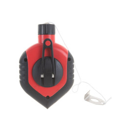 Шнур разметочный в пластмассовом обрезиненном корпусе, порошок красный