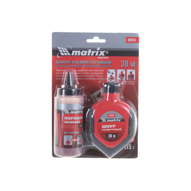 Шнур разметочный в пластмассовом обрезиненном корпусе, порошок красный - Артикул 8485511 Шнур разметочный в пластмассовом обрезиненном корпусе, порошок красный - Артикул 8485511