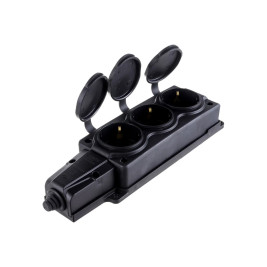 Колодка розеточная электрическая 3-х местная герметичная IP44 NE-AD