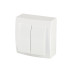 Выключатель двухклавишный открытой проводки цвет Белый NILSON - Артикул 26111003