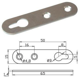 Подвес мебельный, петля сверху, 65 х 16 мм, 2 шт