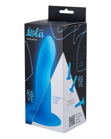 Синий, светящийся в темноте стимулятор Neon Driver - 13,3 см. - Артикул 285078