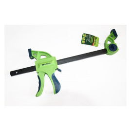 Струбцина F-образная, быстрозажимная, 200 х 70 х 420 мм, пластиковый корпус, фиксатор, двухкомпонентная рукоятка