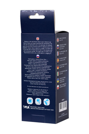 Голубая, светящаяся в темноте анальная втулка Namor Glow - 12,5 см. - Артикул 210484