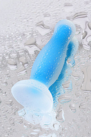 Голубая, светящаяся в темноте анальная втулка Namor Glow - 12,5 см. - Артикул 210484