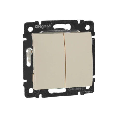 Выключатель двухклавишный, слоновая кость, Legrand Valena, 774305 - Артикул 774305