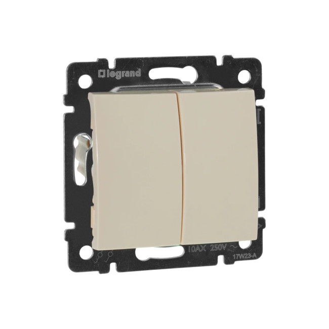 Выключатель двухклавишный, слоновая кость, Legrand Valena, 774305 - Артикул 774305