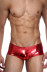 Ярко-красные трусы-хипсы из гладкого блестящего материала - Артикул 399641