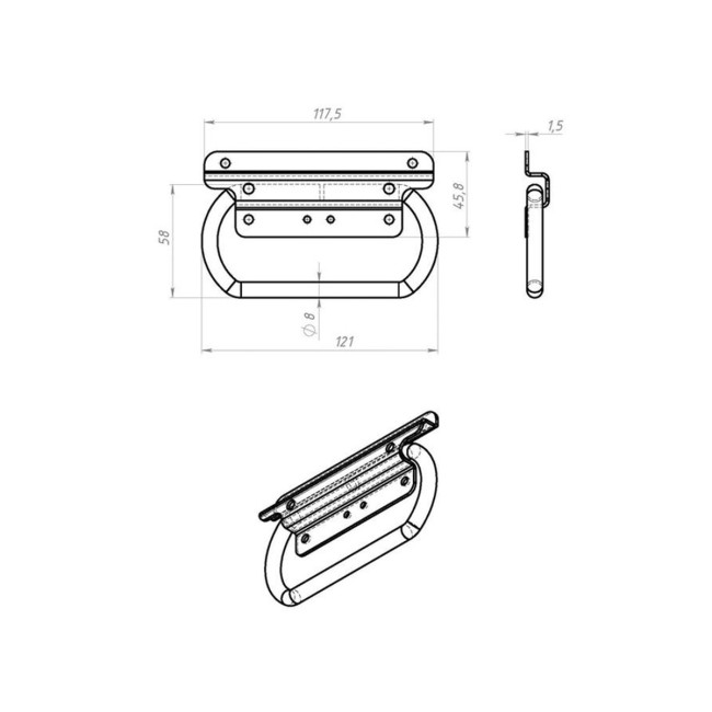 Ручка откидная для погреба, цинк - Артикул 9158611 Ручка откидная для погреба, цинк - Артикул 9158611