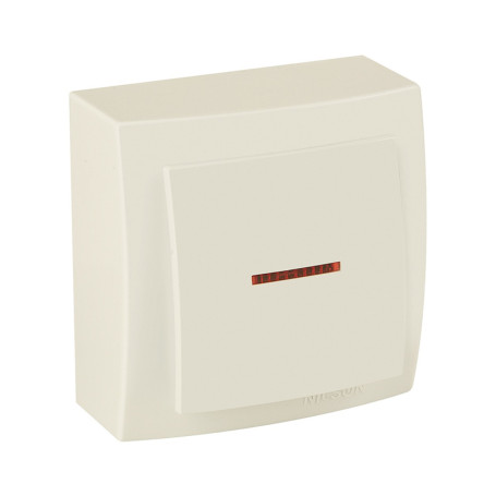 Выключатель одноклавишный с подсветкой открытой проводки цвет Бежевый NILSON - Артикул 26121002