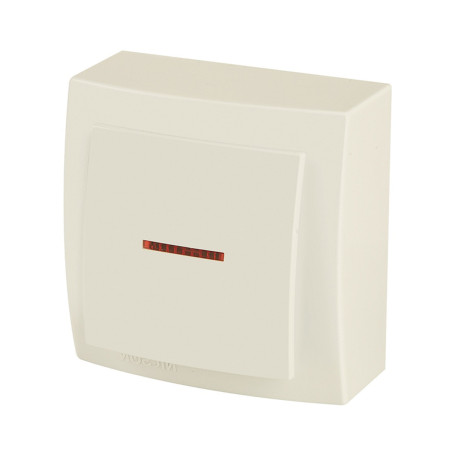 Выключатель одноклавишный с подсветкой открытой проводки цвет Бежевый NILSON - Артикул 26121002