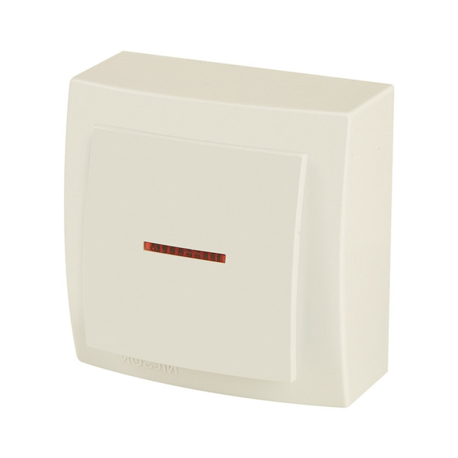 Выключатель одноклавишный с подсветкой открытой проводки цвет Бежевый NILSON - Артикул 26121002 Выключатель одноклавишный с подсветкой открытой проводки цвет Бежевый NILSON - Артикул 26121002