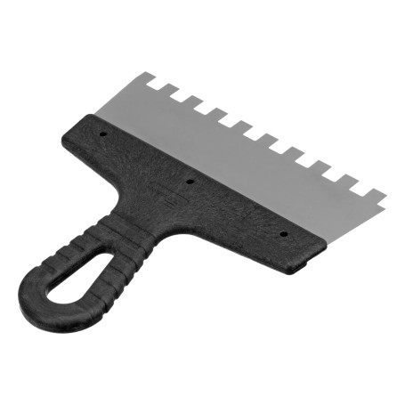 Шпатель из нержавеющей стали, 200 мм, зуб 10 х 10 мм, пластмассовая ручка - Артикул 8548211