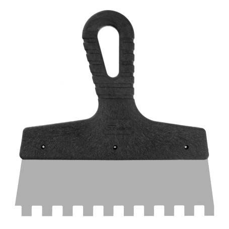 Шпатель из нержавеющей стали, 200 мм, зуб 10 х 10 мм, пластмассовая ручка - Артикул 8548211