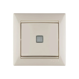 Выключатель одноклавишный, с подсветкой, слоновая кость, Legrand Valena, 774310