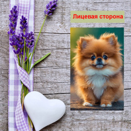 Мини открытка - карточка "Милая рыжая собачка", бирка для подарков, односторонние, 20 шт