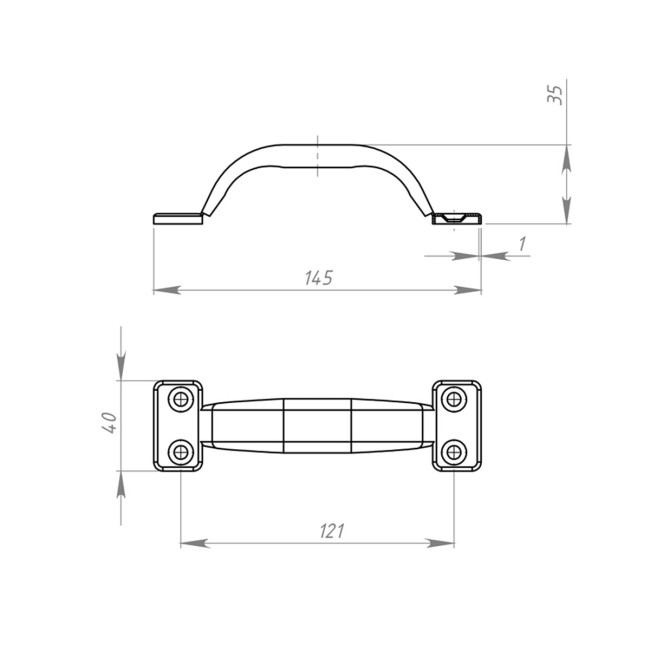 Ручка-скоба РС-90 цельнотянутая, цинк, Россия - Артикул 9159311 Ручка-скоба РС-90 цельнотянутая, цинк, Россия - Артикул 9159311