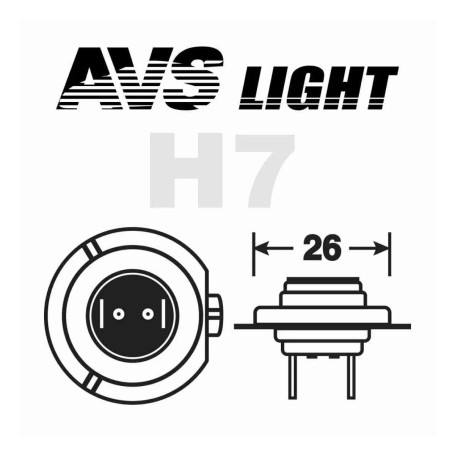 Лампа автомобильная галогеновая H7, 12V, 55Вт, 5000К, Pх26d, ATLAS AVS - 2 шт - Артикул A78909S_AV1